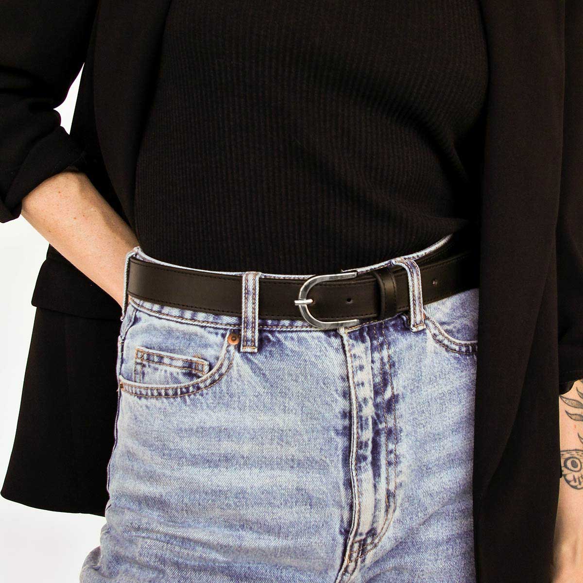 The Accent Belt Silver Black - Image 4