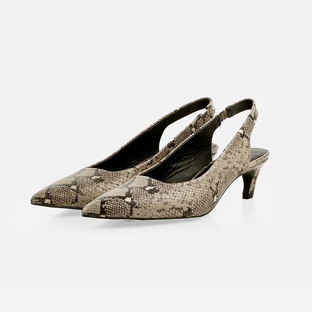 The Claire Slingback Taupe Snake - Image 3