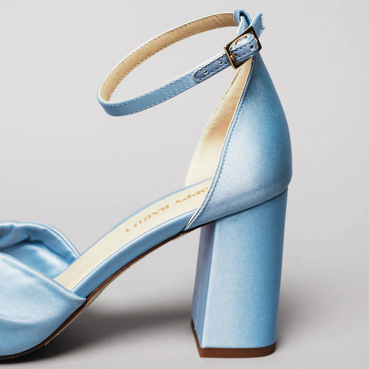 The Esther Heeled Sandal Blue Satin - Image 6
