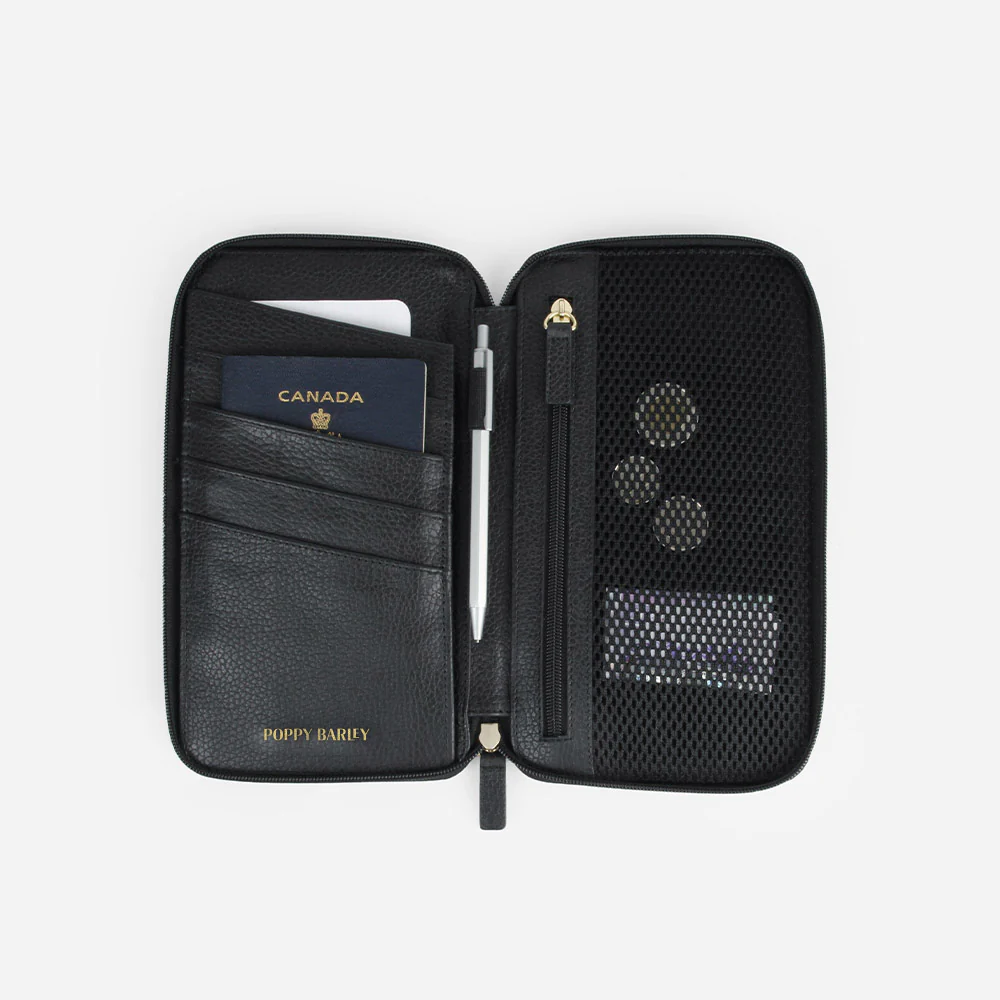 The Four Person Family Passport Holder Black Micro Pebble - Image 3