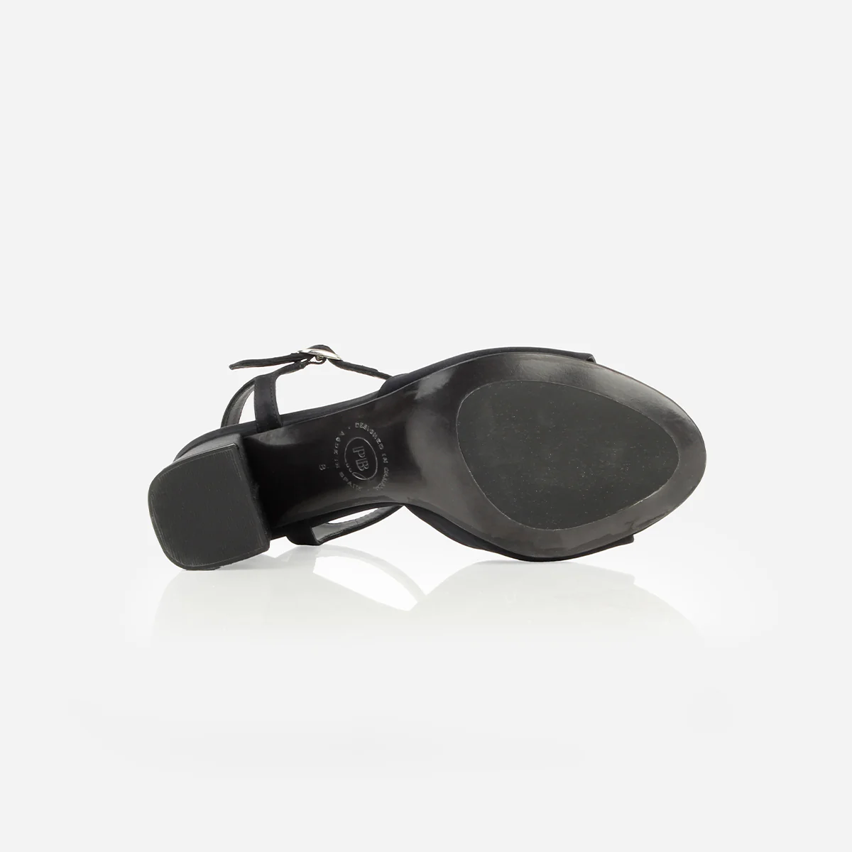 The Monica Heeled Sandal Black Satin - Image 6