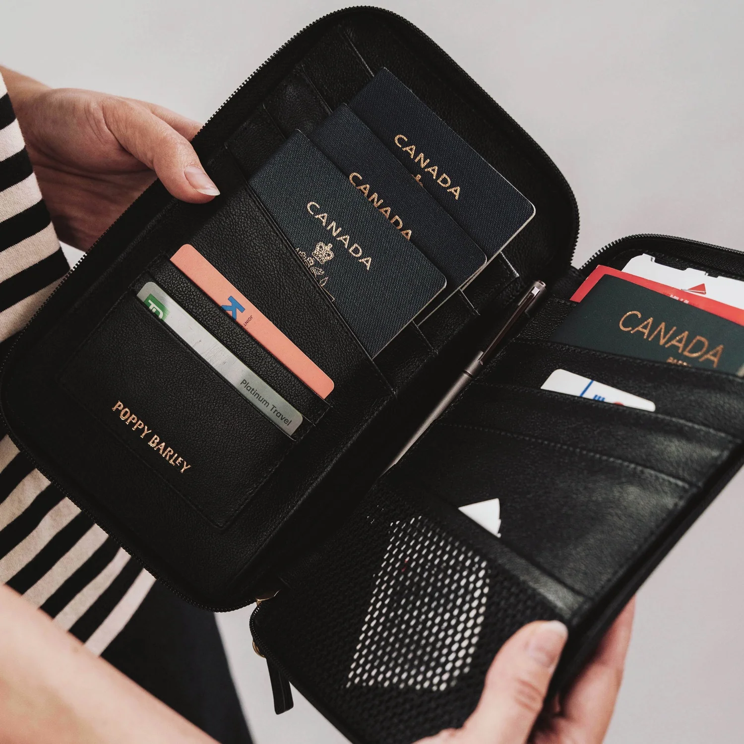 The Six Person Family Passport Holder Biscotti Micro Pebble - Image 4