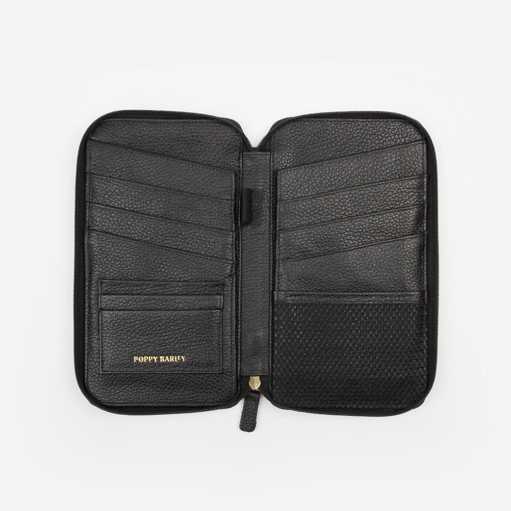 The Six Person Family Passport Holder Black Micro Pebble - Image 3
