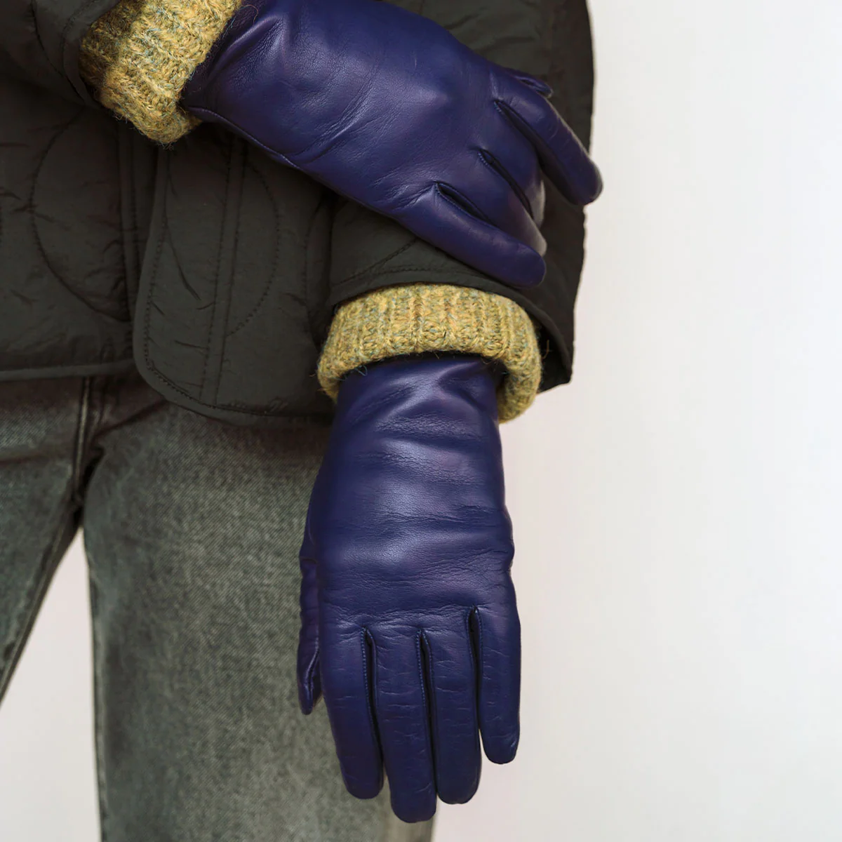 The Sleek Leather Glove Royal Blue - Image 3