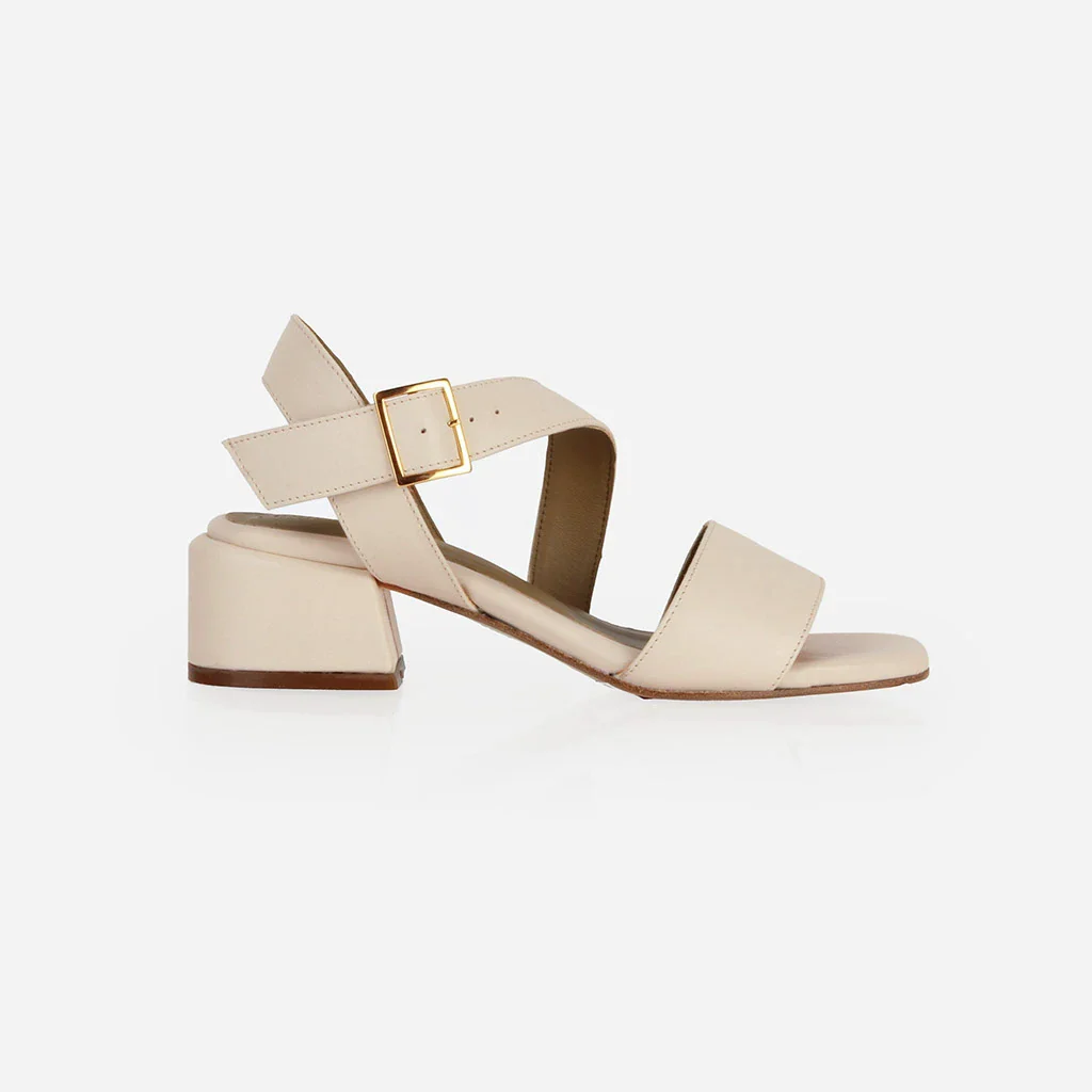 The Soirée Heeled Sandal Oat Milk - Image 4