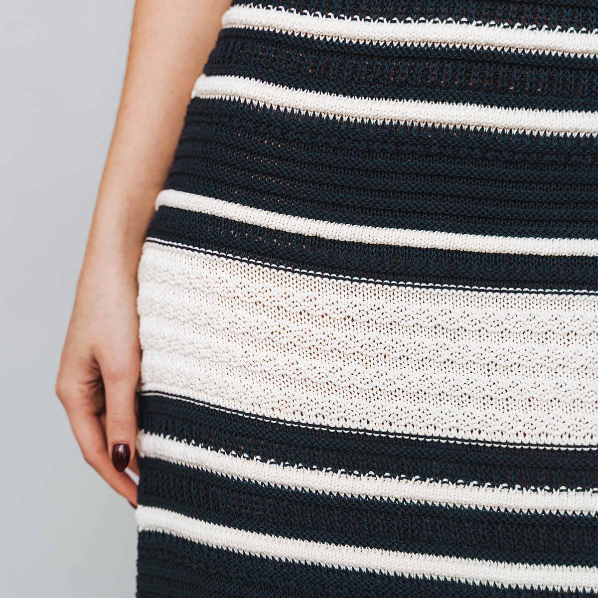 The Sunset Dress Navy Stripe - Image 4